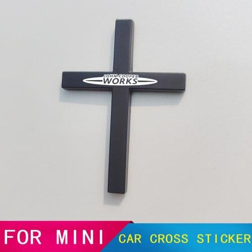 Car Jesus cross sticker Metal God Christian Cross Side Emblem Sticker For Mini Cooper JCW R56 R57 R58 R59 R61 F54 F55 F56 F60