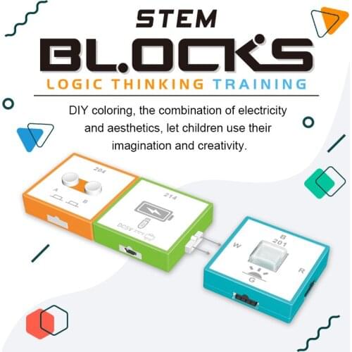 Free Shipping Electronic Building Block Logic Thinking Training STEM circuit kit education block School Electricity Learning
