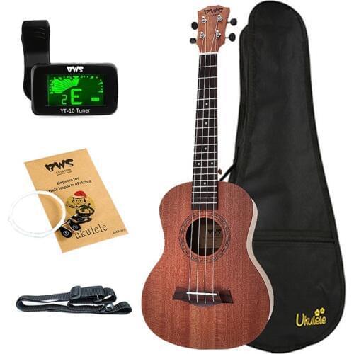 BWS EST & 1988 26 Inch Mahogany Wood 18 Fret Tenor Ukulele Acoustic Cutaway Guitar Mahogany Wood Ukulele Hawaii 4 String Guita