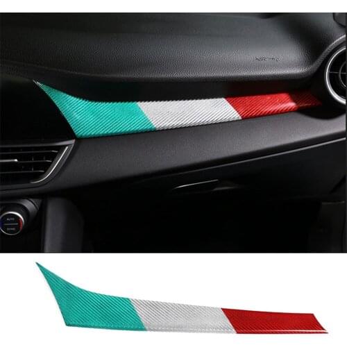 Fit for Alfa Romeo Giulia 2017-2019 Central Control Dashboard Panel Cover Trim 3Colors Real Carbon Fiber Car Accessories