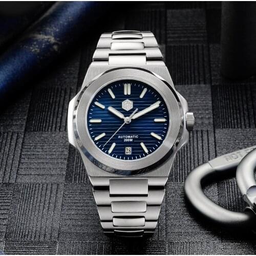 San Martin Diver Retro Classic Luxury Sapphire Crystal Stainless Steel Men Automatic Mechanical Watches 20Bar BGW-9 Luminous