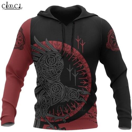 CLOOCL Newest Viking Raven Tattoos 3D Print Hoodies Men Women Harajuku Fashion Sweatshirt Autumn Streetwear Tops Drop Shipping