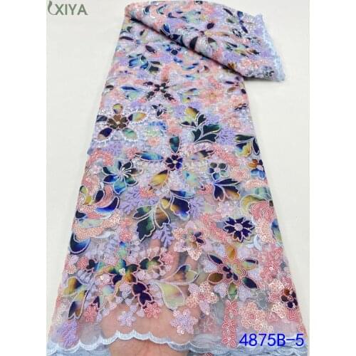 Baby Pink Sequins Lace Fabrics Best Quality Nigerian Net Lace African Lace Fabric with Sequins French Tulle Mesh Lace APW3290B