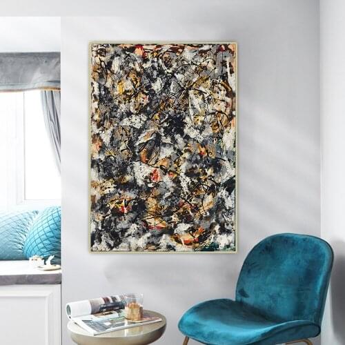 Jackson Pollock《Composition with Red Strokes》Abstract Canvas Art Oil Painting Artwork Picture Wall Hanging Decor Home Decoration