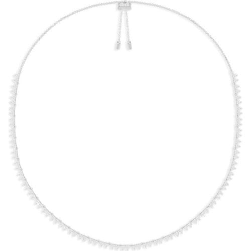 Luxury Brand Real 925 Sterling Silver White triangle Spikes Pendant Adjustable Necklace Pave Zirconia Women Fine Jewelry