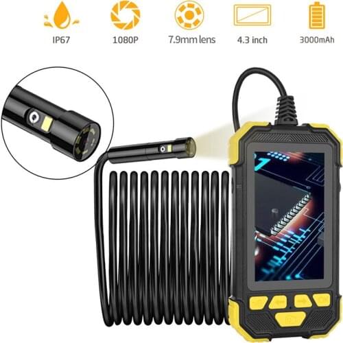 1080P Digital Dual Camera Industrial Endoscope IP67 Waterproof Borescope Inspection Camera for Pipe Detecting With 32GB TF Card