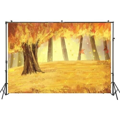 Photography Backdrop Oil Painting Autumn Forest Photo Background Newborns Child Birthday Shower Decor Photoshoot Studio Prop4896