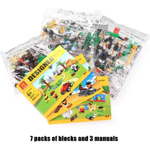Building Blocks Small particle Figures Bricks Set With Manual Educational Creative Size Fit lego Plastic DIY Toys For Children