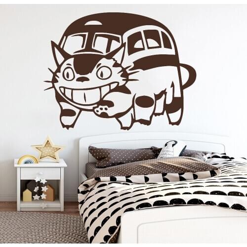 Cat Bus Wall Stickers Nursery Children Room Totoro Anime Vinyl Art Car Window Decals Teen Room Home Decoration Murals Z735