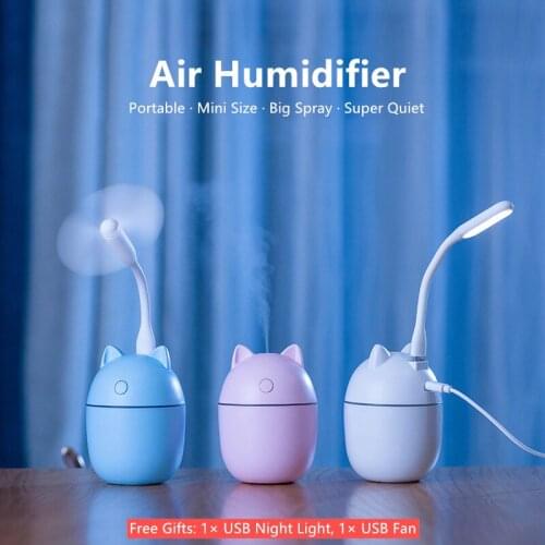 Mini Air Humidifier 200ML Humidify Cup LED Night Lamp Home Car USB Fogger Mist Maker With LED Night Lamp 2021 New Humidifier