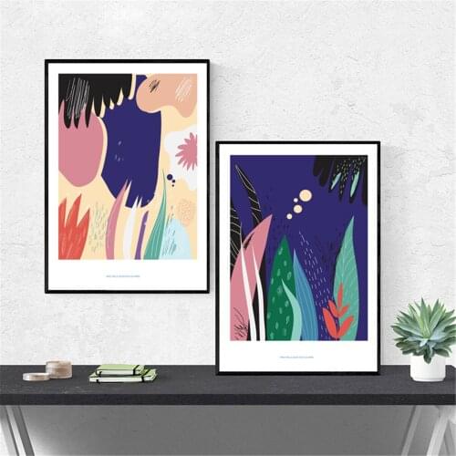 Cartoon Underwater World Color Graffiti Poster Canvas Print Painting Wall Art Living Room Home Decoration