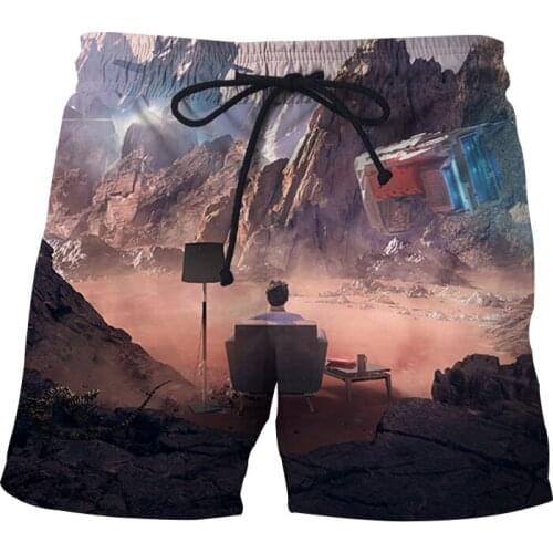 2021 Summer Mens 3D Printed Beach Shorts Running Sports Workout Shorts for Men Quick Dry Training Gym Athletic Mens Shorts