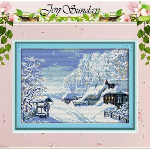 The Middle of Winter Counted Cross Stitch 11 14CT Cross Stitch landscape Cross Stitch Kits for Embroidery Home Decor Needlework
