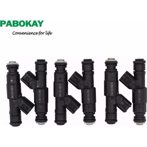 Set of 6 Pieces x 4-Hole Upgrade Fuel Injectors For 99-04 4.0L Jeep Cherokee 0280155784 4854181 4667938 RL669938AB FJ570 FJ454