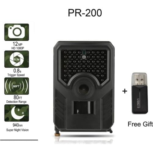 Outdoor Hunting Cameras 12MP Wild Animal Detector Hunting Trail Camera 0.8s Trigger HD Night Vision Wild Cameras Animal Scouting