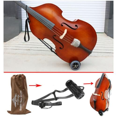 New Upright Double Bass Cart Transport Carry Double Bass with Wheeled Buggies