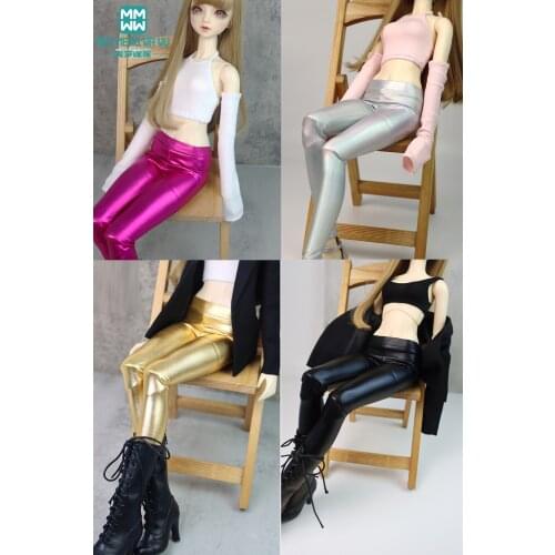 BJD Doll clothes 58-60CM 1/3 SD DD DDL Toys Ball Jointed Doll Fashion leather pants black, pink, silver Girls gift
