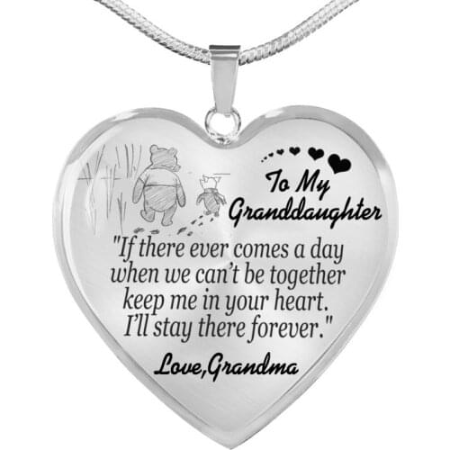 Cute Cartoon Bear Mom and Baby Love Heart Necklace Silver Plated To My Daughter Necklaces Keychains for Girls Kids Birthday Gift