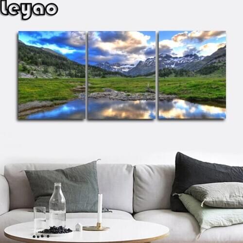 Full Square/Round Diamond Painting Natural Landscape 5D DIY Diamond Embroidery New Arrival Craft Kit Triptych