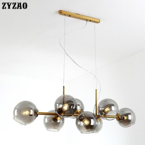 Post Modern Molecular Magic Bean Pendant Lights Nordic Restaurant Dining Room Pendant Lamps Creative Hotel Glass Light Fixtures