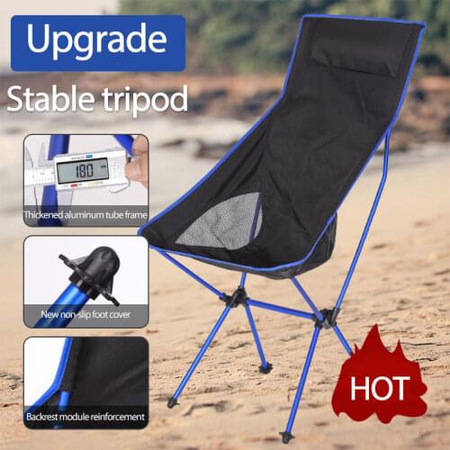 Fishing Chair Recliner Outdoor Folding Chair Extended&enlarged W/pillow Travel Ultralight Folding Chair Superhard High Load