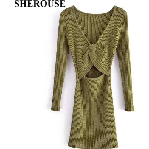 Модные трикотажные платья Sherouse China At AliExpress