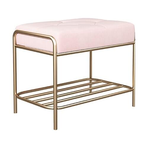 Nordic iron art door change shoe stool home door can sit shoe cabinet light luxury creative long shoe stool