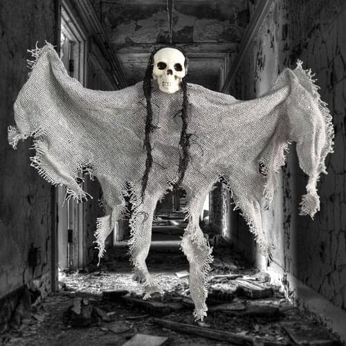 Halloween Hanging Skull Head Ghost Haunted House Escape Horror Props Ornament Halloween Party Decorations for Home Terror Scary