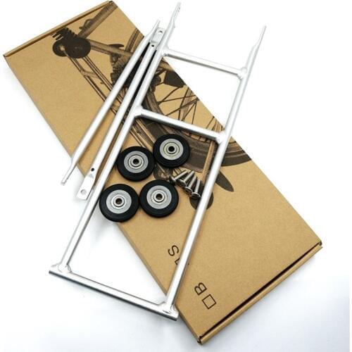 Bicycle Rear Racks For Brompton Folding Bike Cargo Racks Easy Push Wheel Sliding Bike Rack Black/Silver/Green Litepro