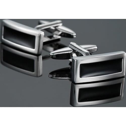 High quality black Cufflinks new fashion jewelry Enamel Cufflinks mens business shirt suit badge pin wholesale & Retail gifts