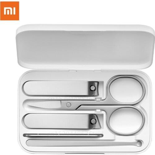 XIAOMI Mijia 5Pcs Nail Clippers Portable Fingernail Toenail Manicure Pedicure Magnetic Absorption Stainless Steel Nail Clipper