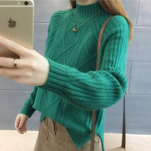 Bella philosophy Wonder 2020 new Solid Loose Women Sweater Ladies Casual Knitted Pullover Female Elegant Turtleneck Sweater