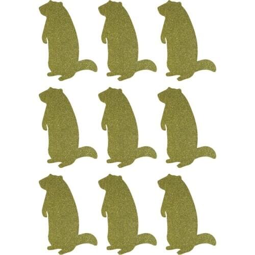 2.7x3.8cm Groundhog gold glitter sticker label