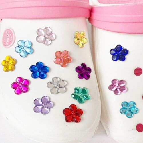 1pcs Acrylic Crystal Shoe Buckle Croc Charms Accessory for Jibz Diamond Flower Shape