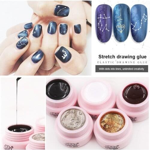 1PC Nail Art Stretch Drawing Glue Creative Silk Painted Glue Environmental Protection Phototherapy Spider Glue Nail Polish TSLM1