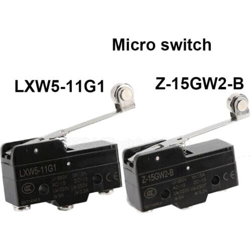 1Pcs LXW5-11G1/Z-15GW2-B 15A 380V Parallel Roller Hinge Lever Micro Limit Switch Travel Switch