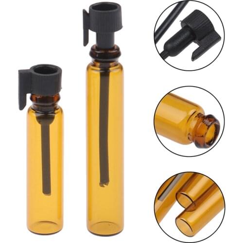 10Pcs 1ML 2ML Amber Glass Bottle Perfume Empty Bottles Sample Glass Vials Small Promotion Oil Bottle