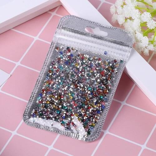 1000pcs/Bag Gorgeous DIY Nail Art Rhinestones Mixed Silver Round Pointed Bottom Drill 3D Mixed Glitter Manicure Charms