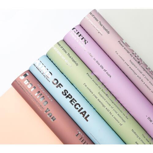 20pcs Big English Flower Wrapping Paper Waterproof Bouquet Wrapping Paper Gift Florist Wedding Deco