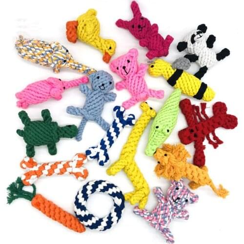 20-Style Pet Dog Toys Cotton Rope Puppy Chew Molar Toy Teeth Clean Green Rope Funny Outdoor Training Tool Durable Braided Rope