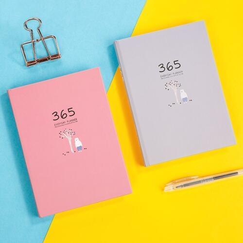 2019 Kawaii Cute Rabbit Schedule Planner paper Note book 365 days Weekly Monthly Yearly Planner Organizer 32K Notebook