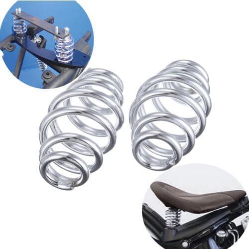 3" Chrome Barrel Coiled Solo Seat Springs For Harley Chopper Bobber Motorcycle