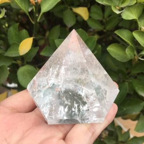 5cm Natural Clear Quartz Crystal Pyramid New Type Hexagonal gemstone Pyramid 6 Faced Reiki Healing Hat type Pyramid