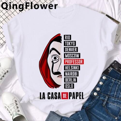 Money Heist La Casa De Papel House of Paper Bella Ciao men white t shirt vintage tshirt t shirt harajuku kawaii streetwear