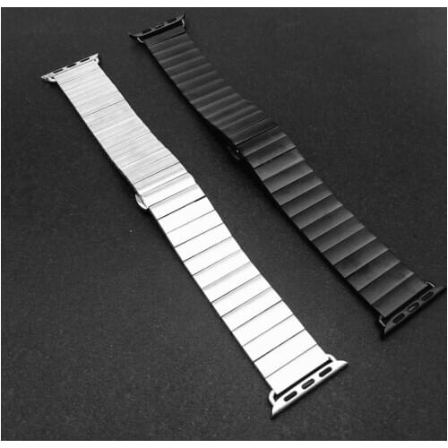 Luxury Stainless Steel Bracelet For Apple Watch 38mm 40mm 42mm 44mm Butterfly Buckle Steel Band For iWatch Series 3 4 5 6 Strap