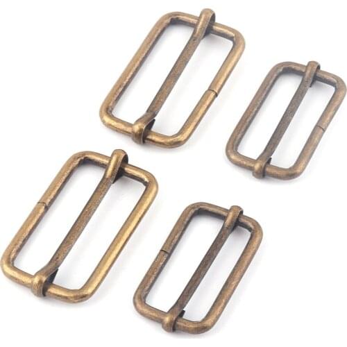 32/38mm Bronze Adjustable Belt Slide Buckles,Vintage Rectangle Metal Purse Buckle,Bag Strap Buckle Handbag Webbing Leather DIY