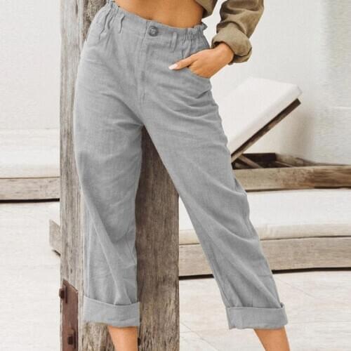 Simple Ladies Trousers Spring Summer Autumn Casual Lady Pants Women High Waist Comfortable Solid Color Pants 2020 New