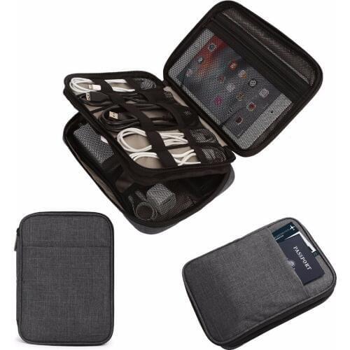 Double Layer Cable Storage Bag USB Charger Case Travel Organizer Portable Electronics Accessories Cases