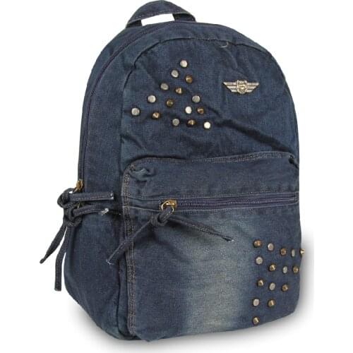 Alone New Denim jeans Women men Backpack Casual Denim Bags Teenage Girls Small Backpack Female Backpack