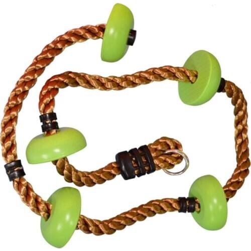 Jungle Gym Climbing Rope with Platforms and Disc Swing Seat Fitness Swing Set Kids Birthday Gift Toy Garden Outdoor Playground A
